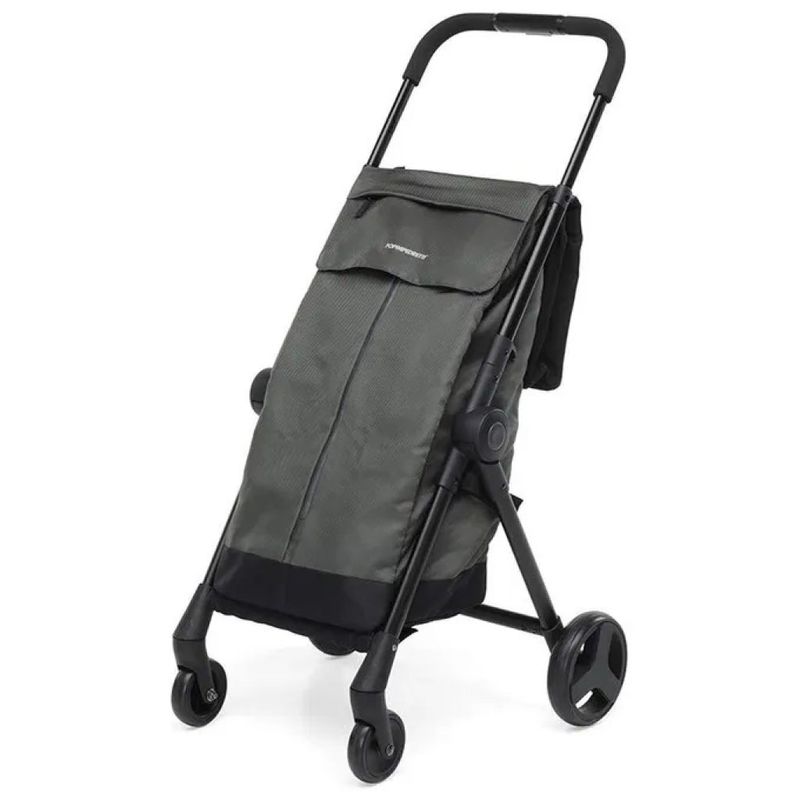 Foppapedretti Go Fast Carrello Spesa Pieghevole in Alluminio Grigio con Borsa Termica