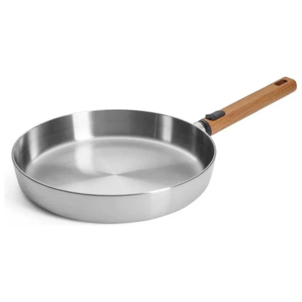 WOLL Logic Steel Padella piatta in acciaio inox, 28 cm