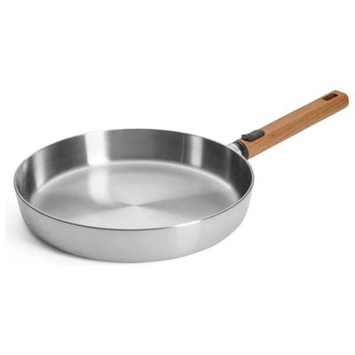 WOLL Logic Steel Padella piatta in acciaio inox, 28 cm