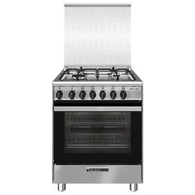 Glem Gas SA66IX cucina a gas 60×60 cm, inox, 4 fuochi e forno elettrico ventilato