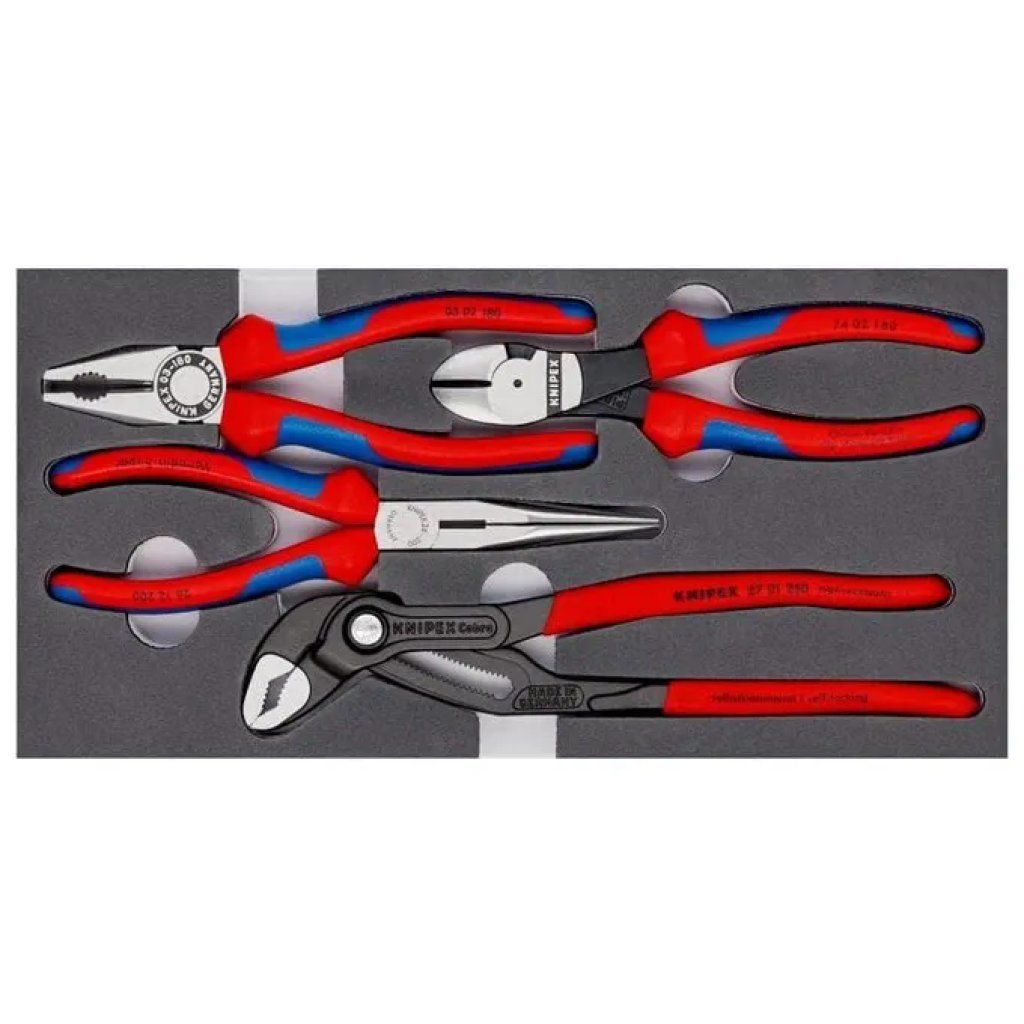 KNIPEX 00 20 01 V15 – Set di 4 Pinze con Inserto in Schiuma