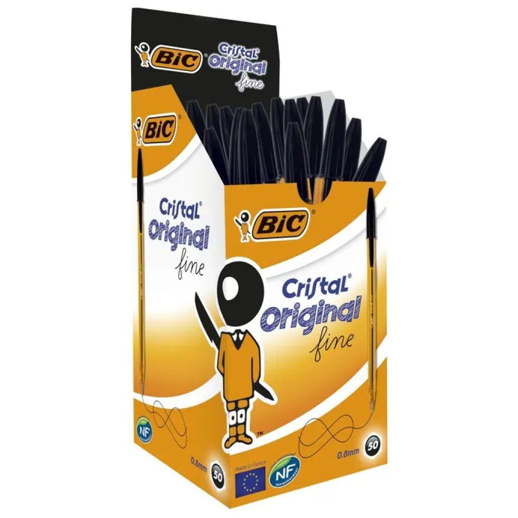 BIC Cristal Original Fine Penne Nere – Confezione da 50
