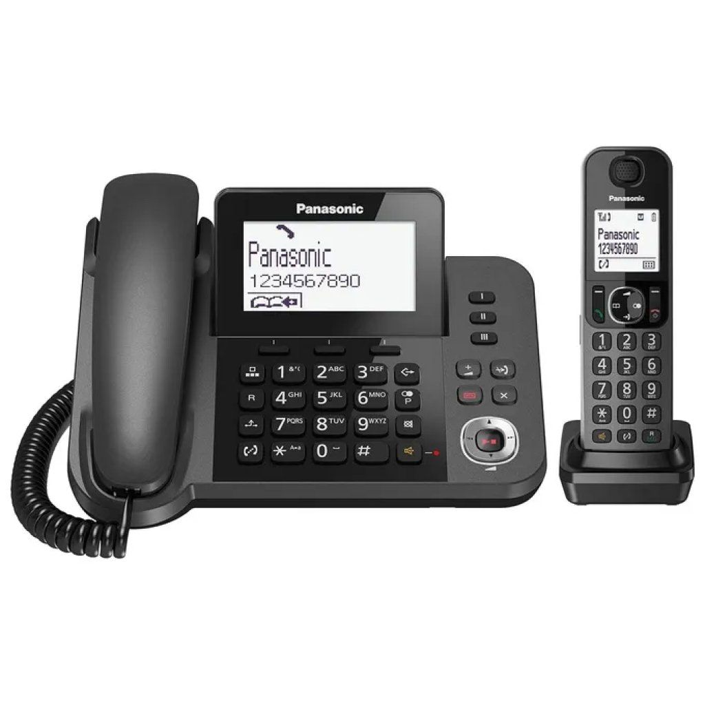 Panasonic KX-TGF320EXM Telefono Fisso Cordless DECT con Segreteria, Vivavoce e Blocco Chiamate – Nero