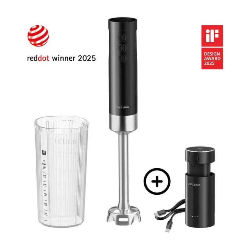 Zwilling Xtend Frullatore a Immersione Cordless 250 W, 12 V, Nero
