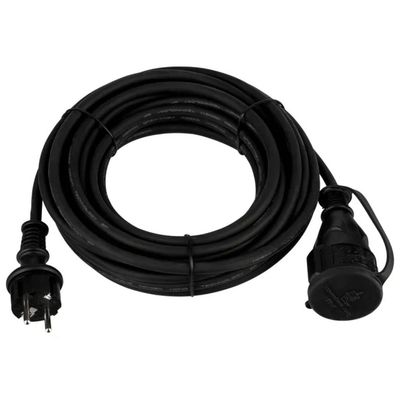 REV 0065109 Prolunga in Gomma IP44 da 10 m, 1 Presa Schuko 16 A, Nera