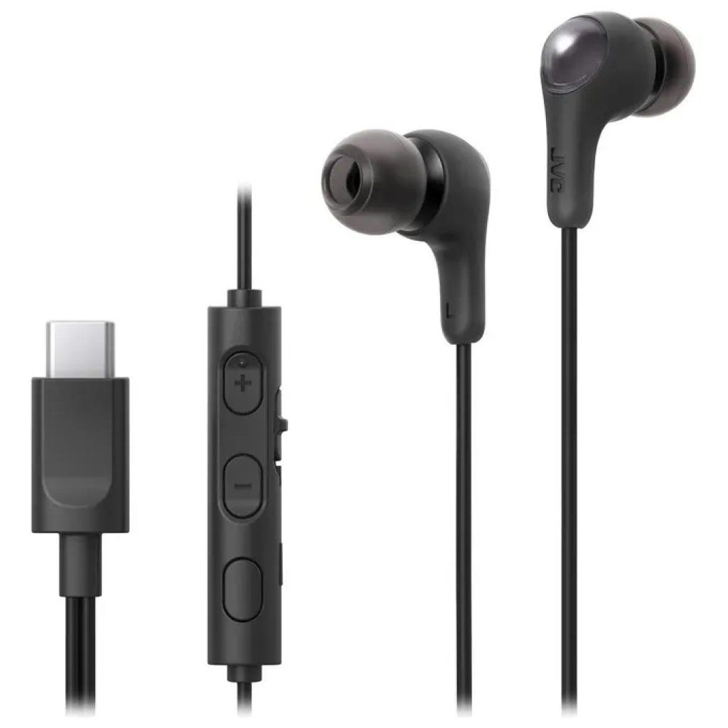 JVC HA-FR9UC-B Auricolari In-Ear USB-C con Microfono, Nero