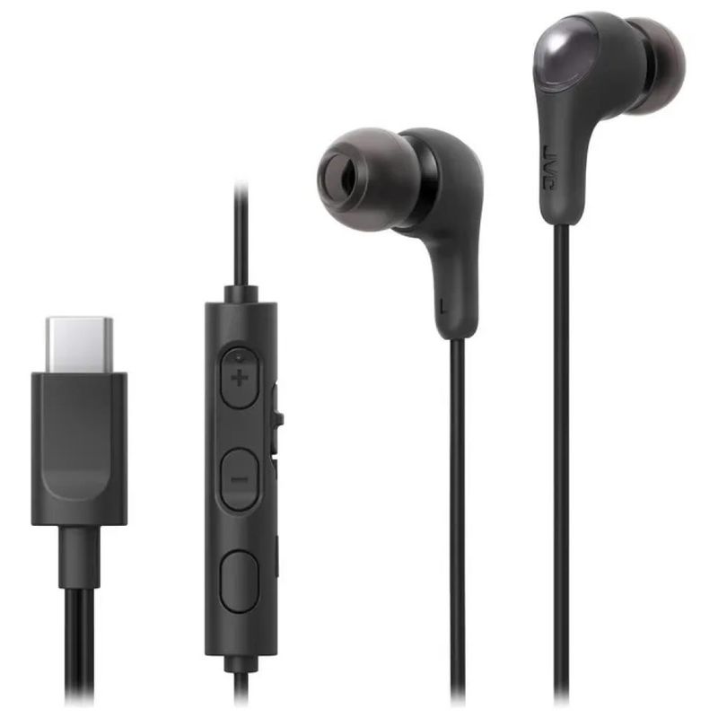 JVC HA-FR9UC-B Auricolari In-Ear USB-C con Microfono, Nero
