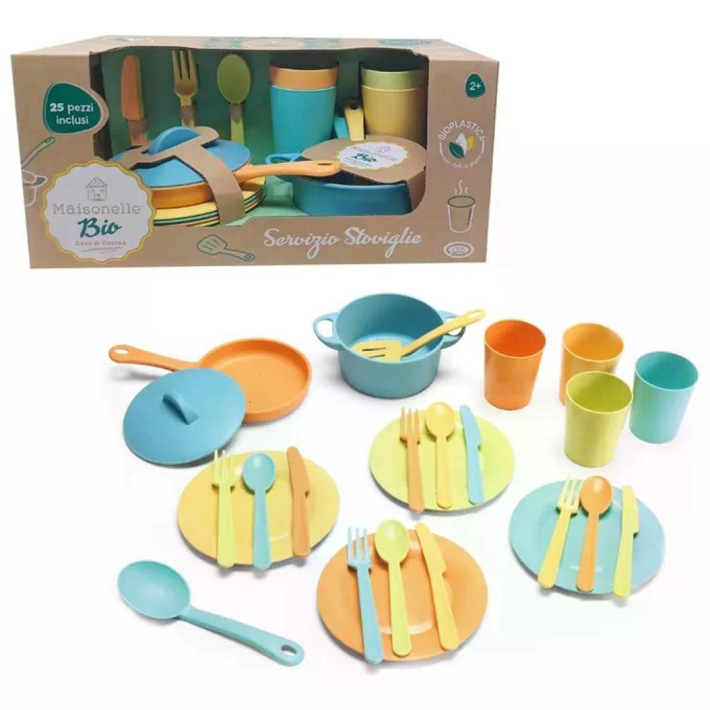 ODS Maisonelle Bio Set Stoviglie Giocattolo 25 Pezzi Multicolore