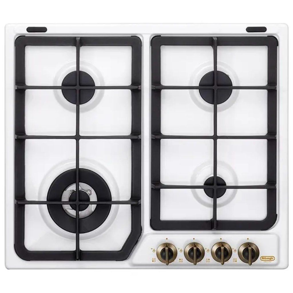 DELONGHI De’Longhi BF46PRO Piano Cottura a Gas da Incasso, 4 Fuochi, Bianco DELONGHI De’Longhi BF46PRO Piano Cottura a Gas da Incasso, 4 Fuochi, Bianco