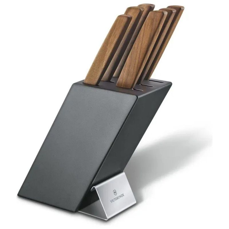 Victorinox Swiss Modern ceppo portacoltelli con 6 pezzi, legno di faggio