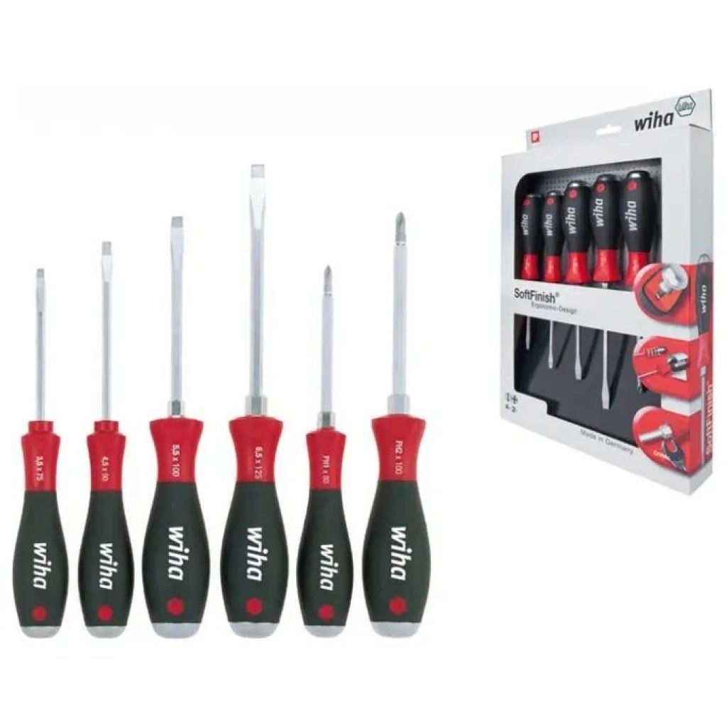 Wiha SoftFinish 530HK6 – Set di 6 cacciaviti Phillips e a taglio Wiha SoftFinish 530HK6 – Set di 6 cacciaviti Phillips e a taglio