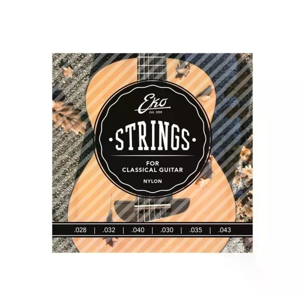 EKO Set di 6 corde in nylon per chitarra classica .028–.043 EKO Set di 6 corde in nylon per chitarra classica .028–.043