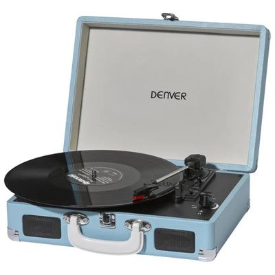 Denver VPL-120BLUE Giradischi a valigia Bluetooth? USB, Blu Denver VPL-120BLUE Giradischi a valigia Bluetooth? USB, Blu