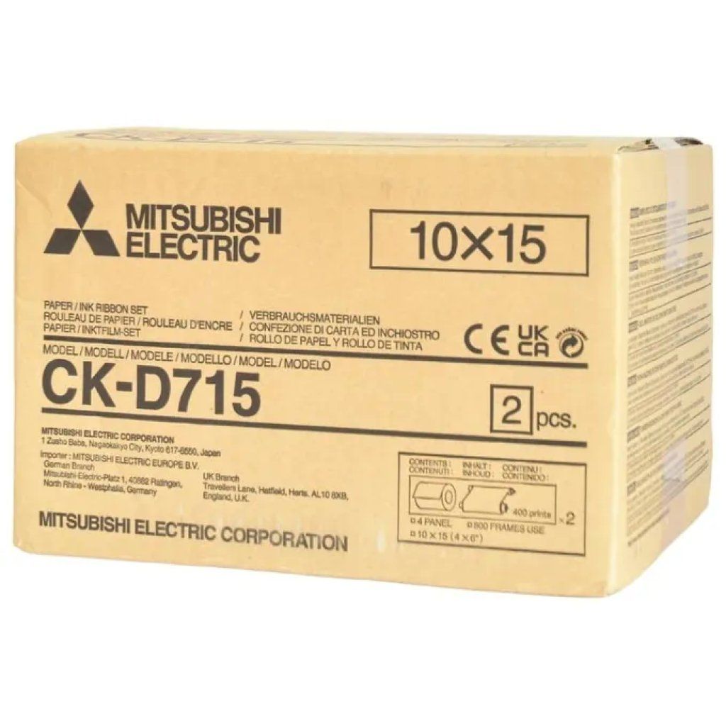 MITSUBISHI ELECTRIC Mitsubishi CK-D715 Carta Fotografica Gloss 10x15 cm, 800 Stampe MITSUBISHI ELECTRIC Mitsubishi CK-D715 Carta Fotografica Gloss 10x15 cm, 800 Stampe