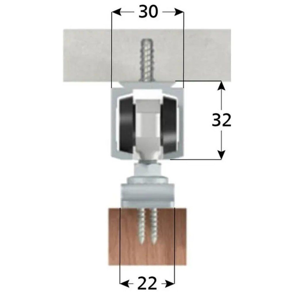 OMGE Kit per Porta Scorrevole a Soffitto, Binario in Alluminio 230 cm, Portata 80 kg OMGE Kit per Porta Scorrevole a Soffitto, Binario in Alluminio 230 cm, Portata 80 kg