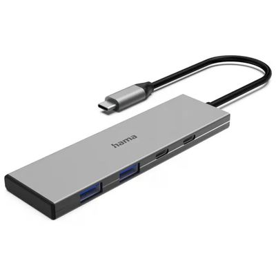 Hama Hub USB-C 3.2 Gen 2, 10 Gbit/s, alluminio grigio – 00200147