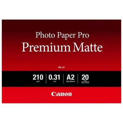 Canon PM-101 Carta Fotografica Premium Opaca A2, 20 fogli, 210 g/m², bianca