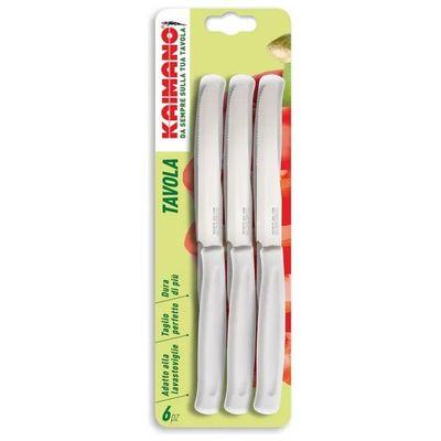 Fiskars – Set di 6 coltelli da tavola con lama dentata, bianchi Fiskars – Set di 6 coltelli da tavola con lama dentata, bianchi