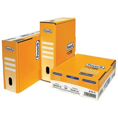 Favorit Linear 308085 – Buste forate universali 22 × 30 cm, gialle, confezione da 500 Favorit Linear 308085 – Buste forate universali 22 × 30 cm, gialle, confezione da 500