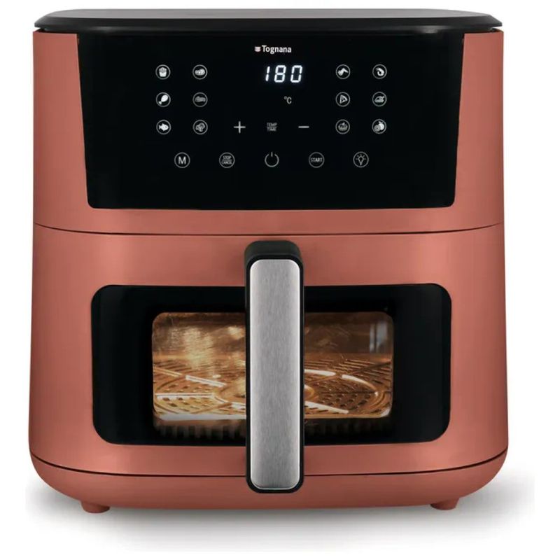 Tognana Iridea Friggitrice ad Aria 10 L, 2300 W, Doppia Resistenza, Display Digitale, Rosso Mela