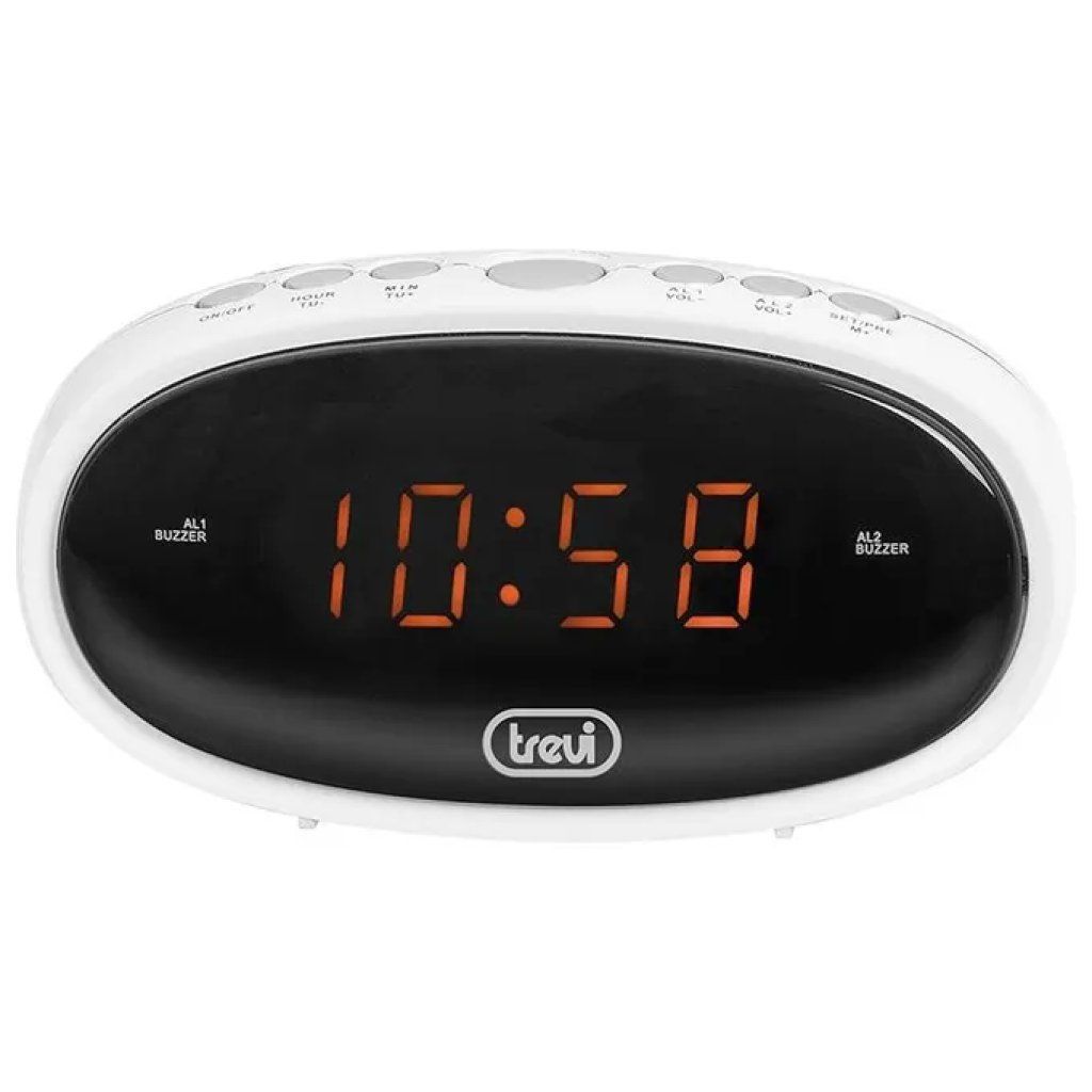 Trevi EC 880 – Orologio digitale con doppia sveglia, bianco