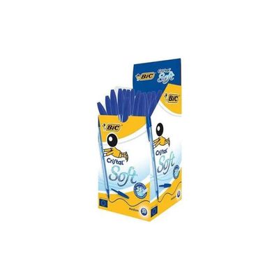 Bic Confezione 50 Penne Cristal Soft Punta Media Blu Bic Confezione 50 Penne Cristal Soft Punta Media Blu