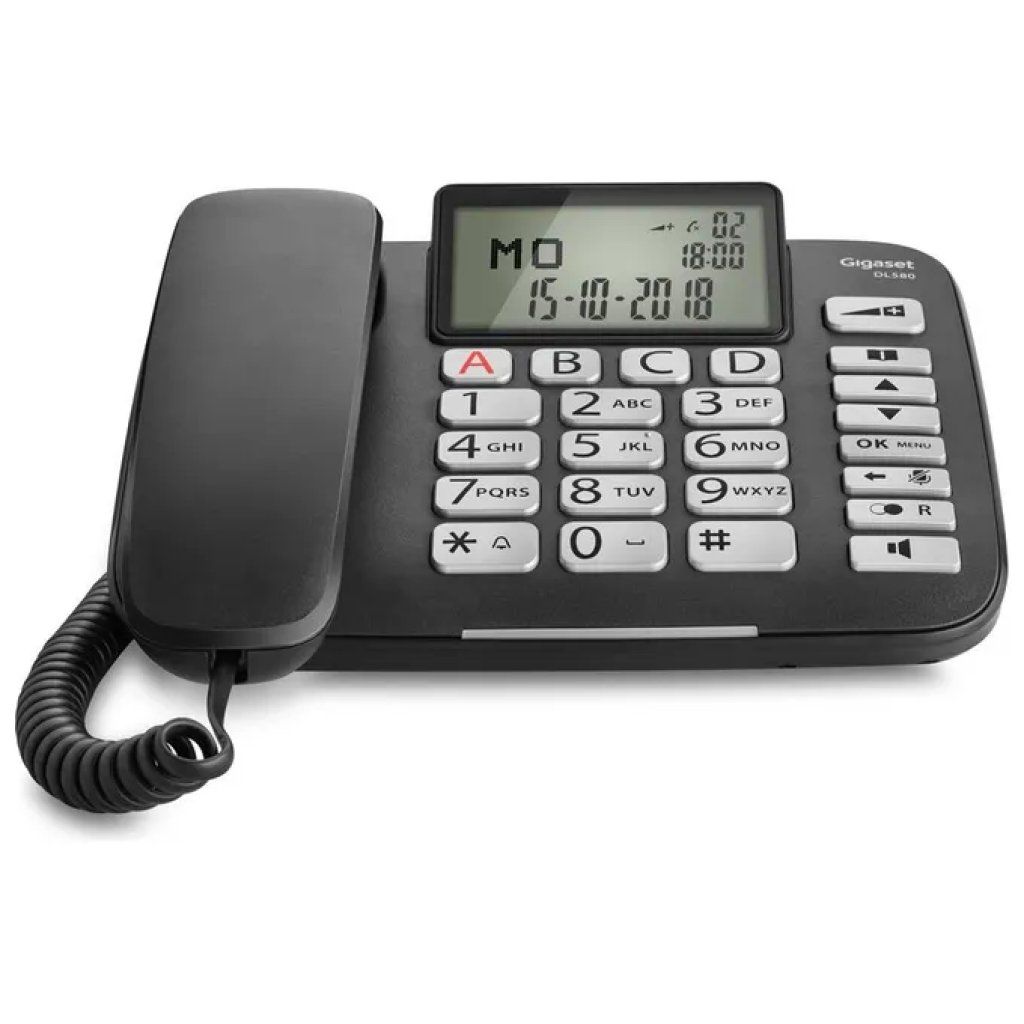 Gigaset DL580 Telefono Fisso Analogico Nero con Vivavoce Gigaset DL580 Telefono Fisso Analogico Nero con Vivavoce