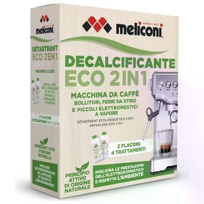 Meliconi Eco 2 in 1 Decalcificante per Elettrodomestici, 2 x 250 ml