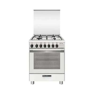 Glem Gas SA664MWH6 Cucina a Gas 4 Fuochi con Forno Elettrico Ventilato 67 L, Classe A, Bianca