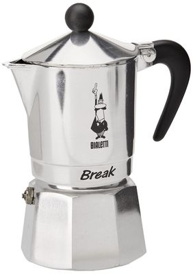 Bialetti Break Caffettiera Moka in Alluminio, 3 Tazze