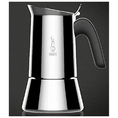 Bialetti 0007266-CN New Venus Caffettiera in Acciaio Inox 10 Tazze per Induzione colore Acciaio