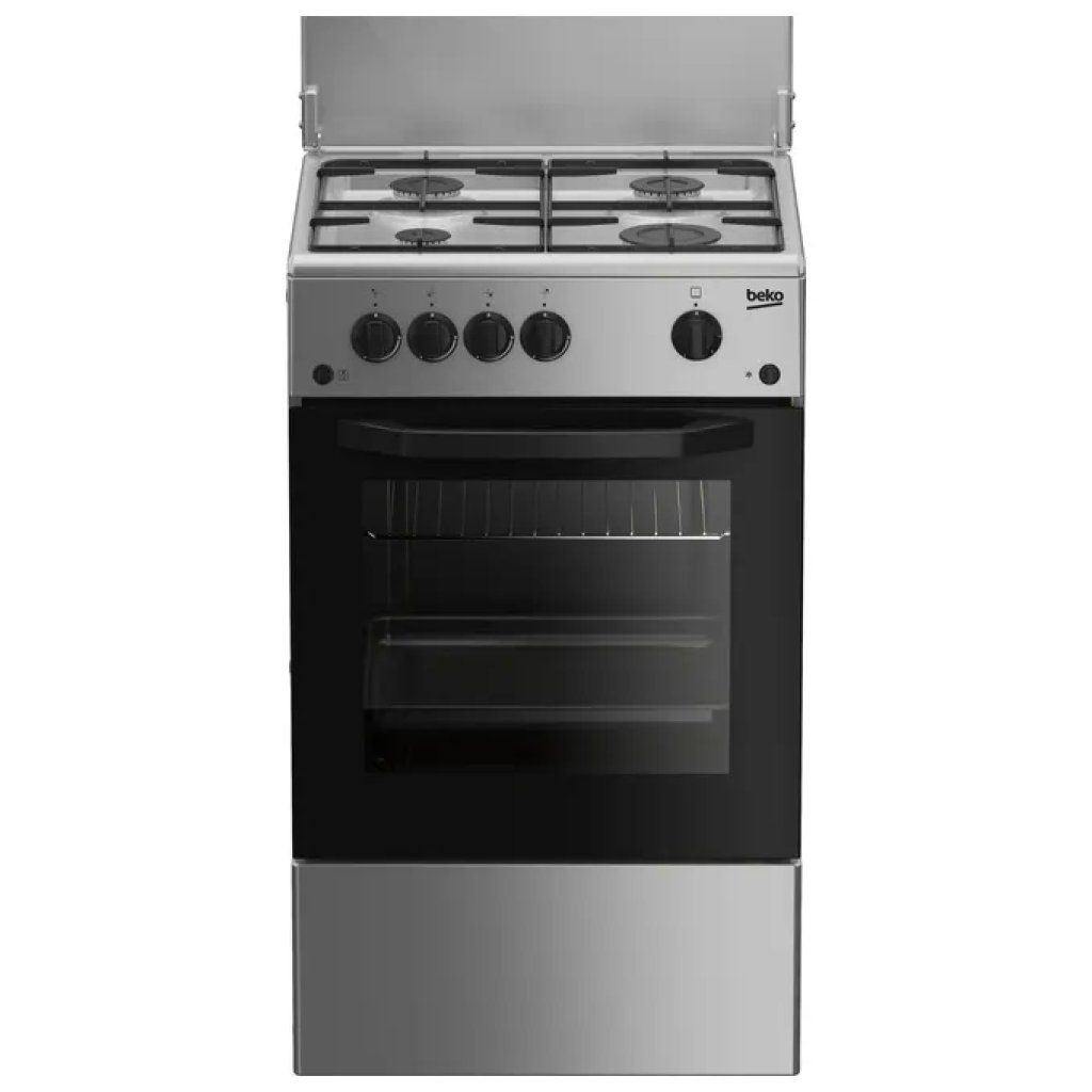 Beko CSG42011FS Cucina a Gas 4 Fuochi, Forno 54 L, Argento