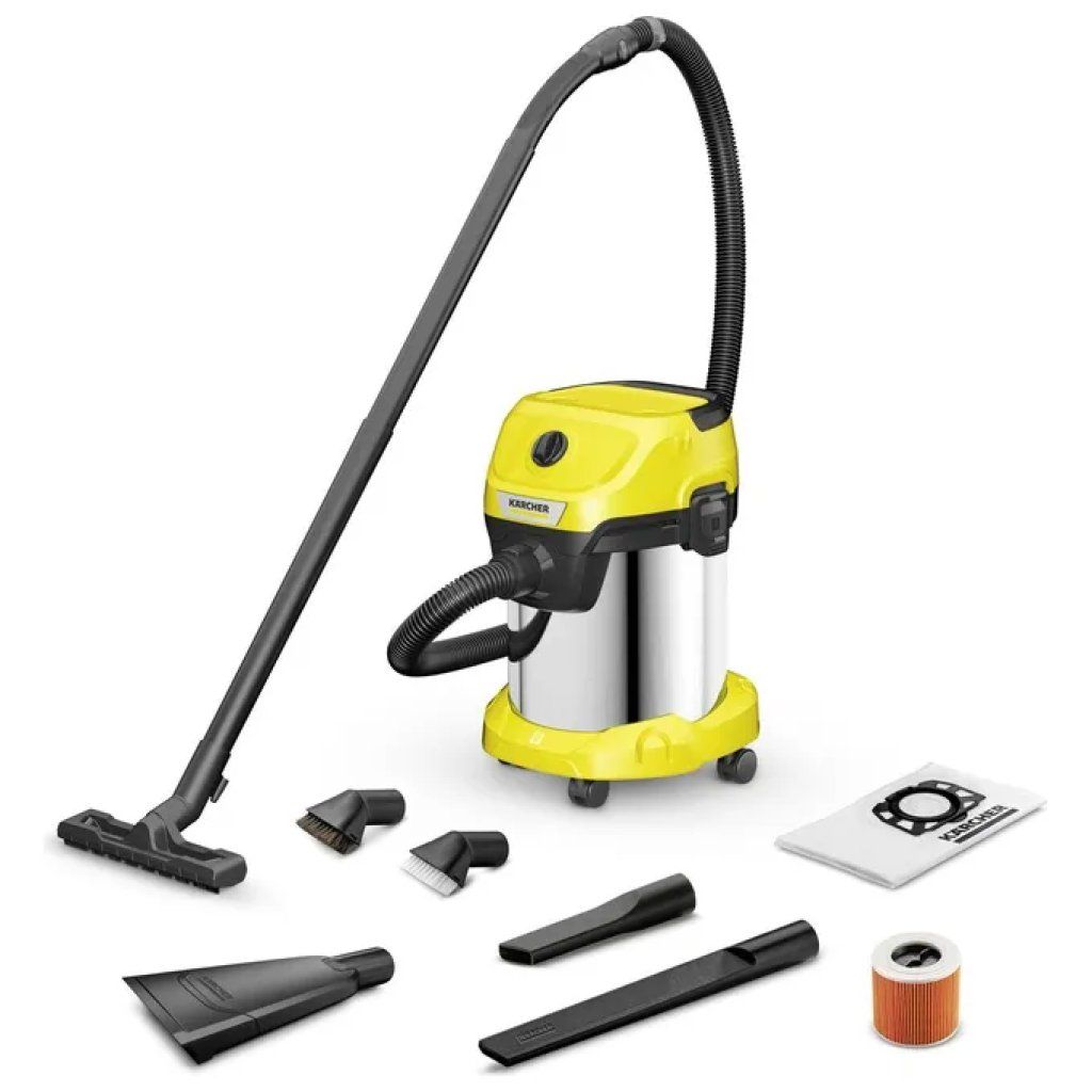KARCHER Kärcher WD 3 S V Aspiratore solidi e liquidi 17 L, 1000 W, acciaio inox