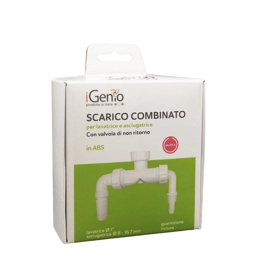 I-GENIO Scarico Combinato per Lavatrice e Asciugatrice con Valvola I-GENIO Scarico Combinato per Lavatrice e Asciugatrice con Valvola