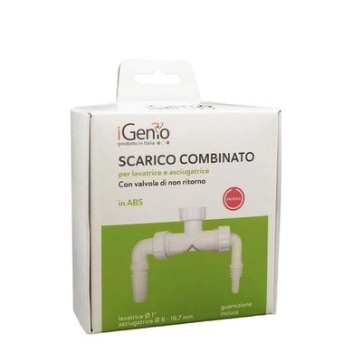 I-GENIO Scarico Combinato per Lavatrice e Asciugatrice con Valvole di Non Ritorno