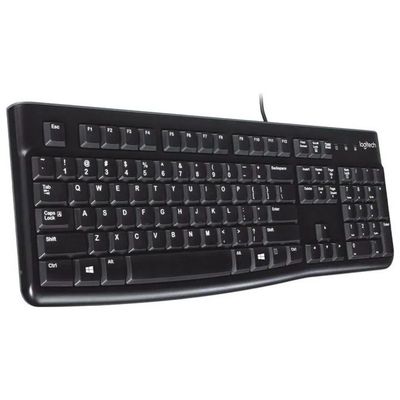 Logitech K120 Tastiera USB Cablata Full-size QWERTY Italiano Nero per Windows-Linux