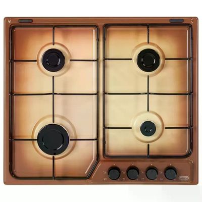 DELONGHI De’Longhi FFT 46 ASV Piano Cottura a Gas da Incasso, 60 cm, 4 Fuochi, Marrone