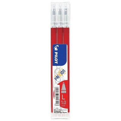 Pilot FriXion Ball – 3 ricariche rosse cancellabili, punta 1 mm