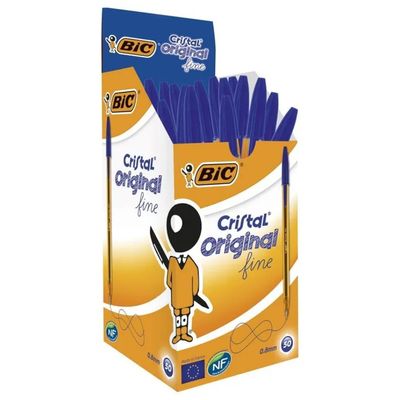 BIC Cristal Original Fine, 50 penne a sfera blu