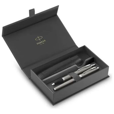 Parker IM Stainless Steel Edition CT – Set penna a sfera e stilografica, argento Parker IM Stainless Steel Edition CT – Set penna a sfera e stilografica, argento