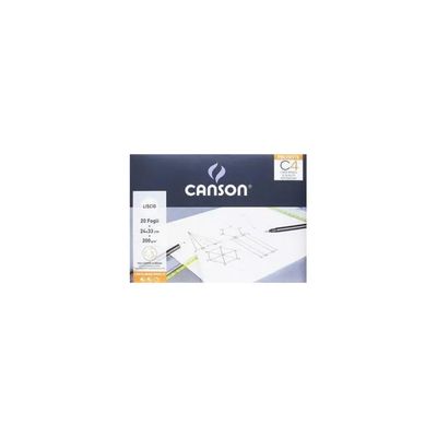 Canson C4 Pochette da disegno liscia, 20 fogli, 200 g/m², 24 × 33 cm