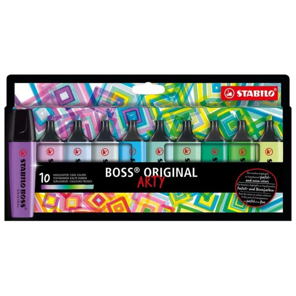 STABILO BOSS ORIGINAL ARTY – Set di 10 evidenziatori, colori freddi STABILO BOSS ORIGINAL ARTY – Set di 10 evidenziatori, colori freddi