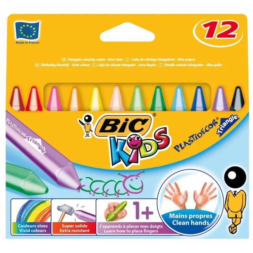 BIC Plastidecor Triangle – Confezione da 12 pastelli colorati BIC Plastidecor Triangle – Confezione da 12 pastelli colorati