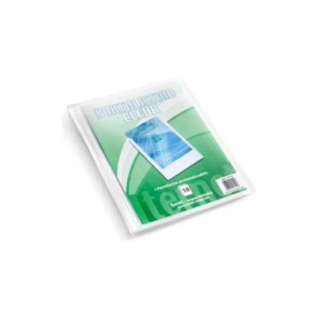 Plastidea 7111 Portalistini Clear A4 Personalizzabile, 20 Buste Trasparenti