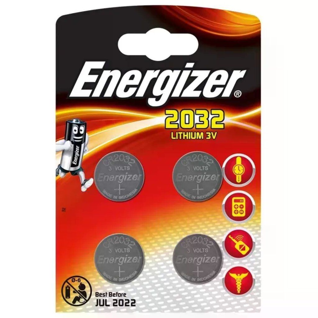 Energizer CR2032 – Confezione da 4 batterie al litio 3 V Energizer CR2032 – Confezione da 4 batterie al litio 3 V