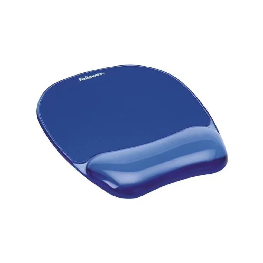 Fellowes GelCrystals 9114120 Tappetino Mouse con Poggiapolsi, Blu