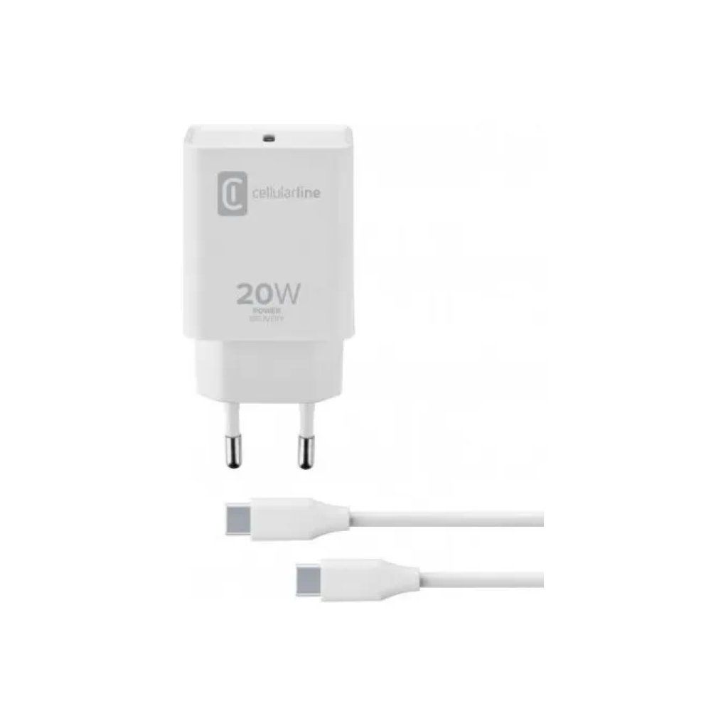 Cellularline SuperFast Caricabatterie USB-C 25 W Power Delivery, Bianco
