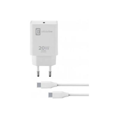 Cellularline SuperFast Caricabatterie USB-C 25 W Power Delivery, Bianco