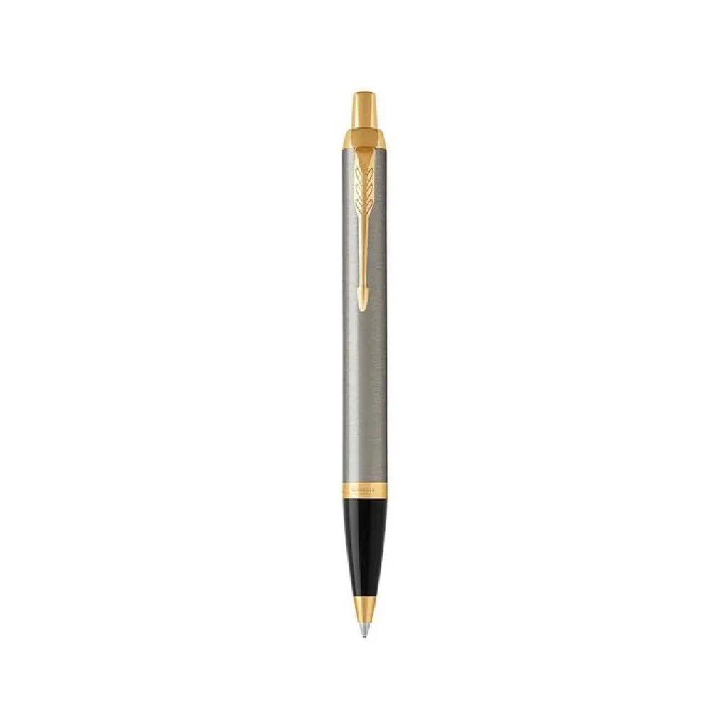 Parker IM Penna a Sfera a Scatto Brushed Metal GT, Punta M, Inchiostro Blu