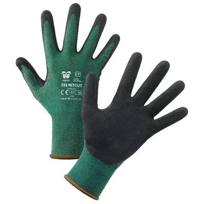 Neri 332 NITCUT Guanti Antitaglio HDPE Nitrile Microporoso Grip Asciutto e Umido Rinforzo Pollice Neri 332 NITCUT Guanti Antitaglio HDPE Nitrile Microporoso Grip Asciutto e Umido Rinforzo Pollice